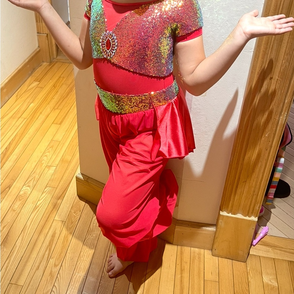 Sparkling Red Kids Dance competition costume